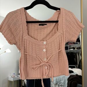 Papermoon Blush Button-Front Crop Top